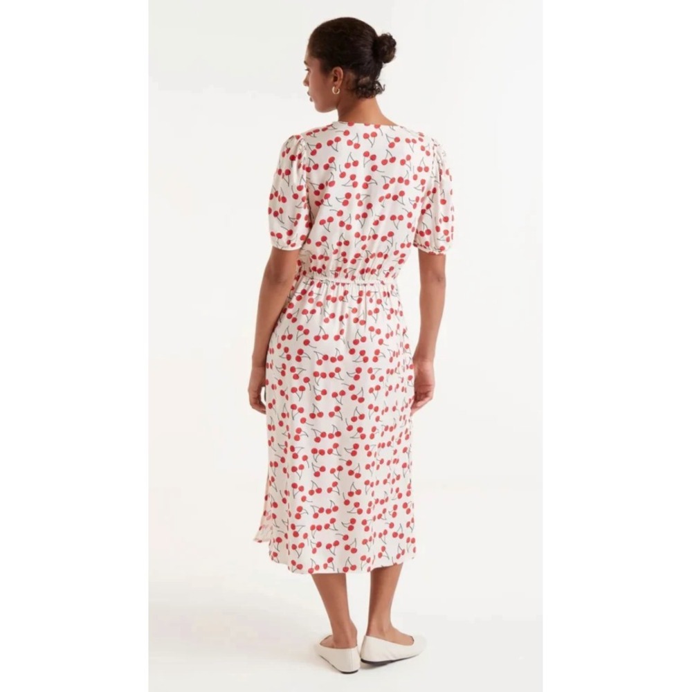 Dress Red Cherry Print Compañía Fantástica AOP Midi Shirt Dress Women M Viscose - Picture 10 of 15